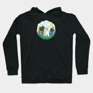 "Happy Day" White Toy Poodle Hoodie